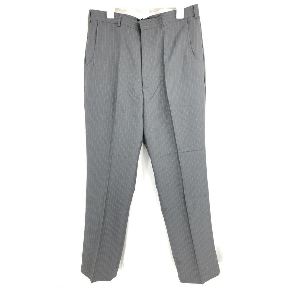 New NOS VINTAGE Haband EXECUTIVE DIVISION Gray Pinstripe Pants 01W 36 X 34 A19